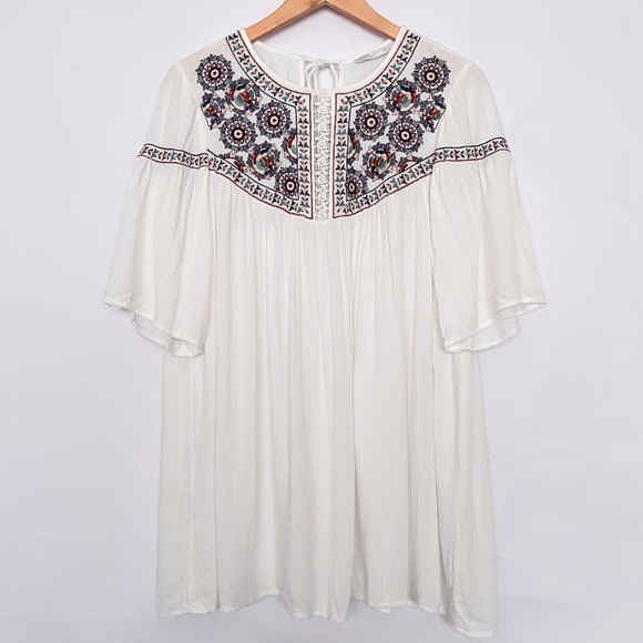 Padini Embroidered Boho Peasant Tunic Top Blouse Flowy Colorful Size Medium - Picture 16 of 16